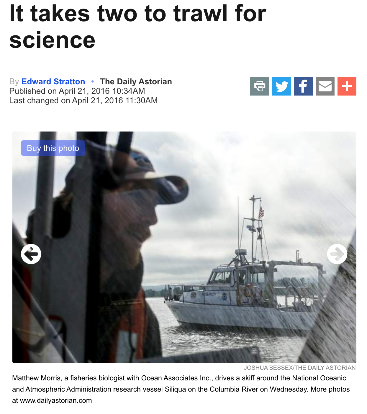 It Take Two To Trawl For Science